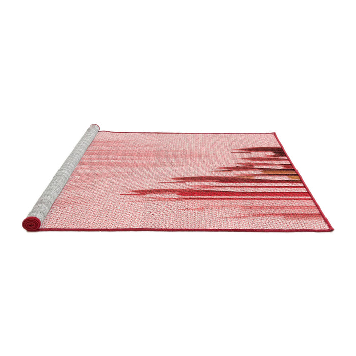 Sideview of Machine Washable Transitional Pink Rug, wshpat807rd