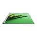 Sideview of Machine Washable Transitional Green Rug, wshpat808grn