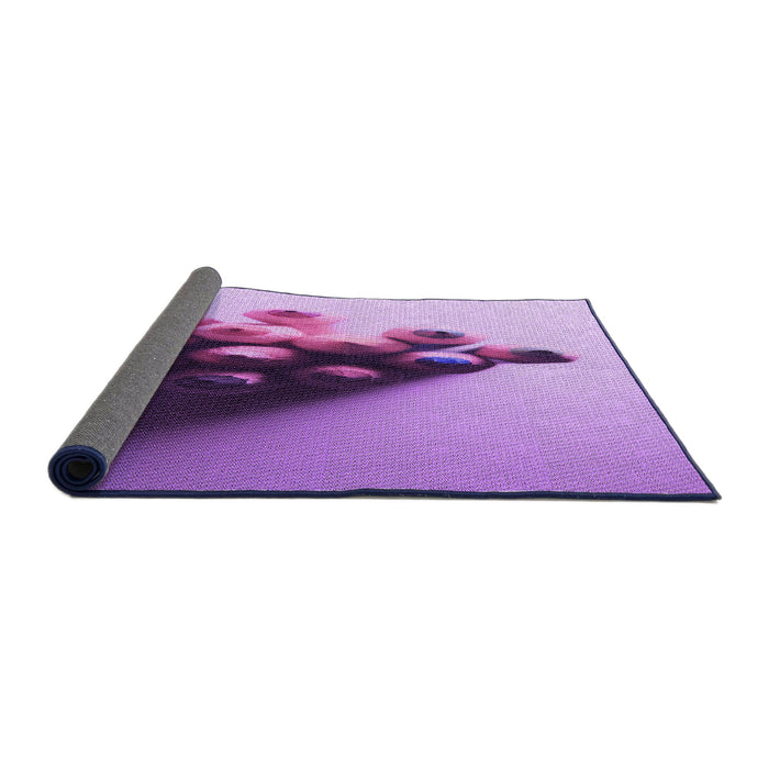 Thickness of Patterned Dark Orchid Purple Rug, pat808pur