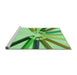 Sideview of Machine Washable Transitional Green Rug, wshpat809grn