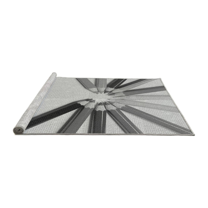 Sideview of Machine Washable Transitional Platinum Gray Rug, wshpat809gry