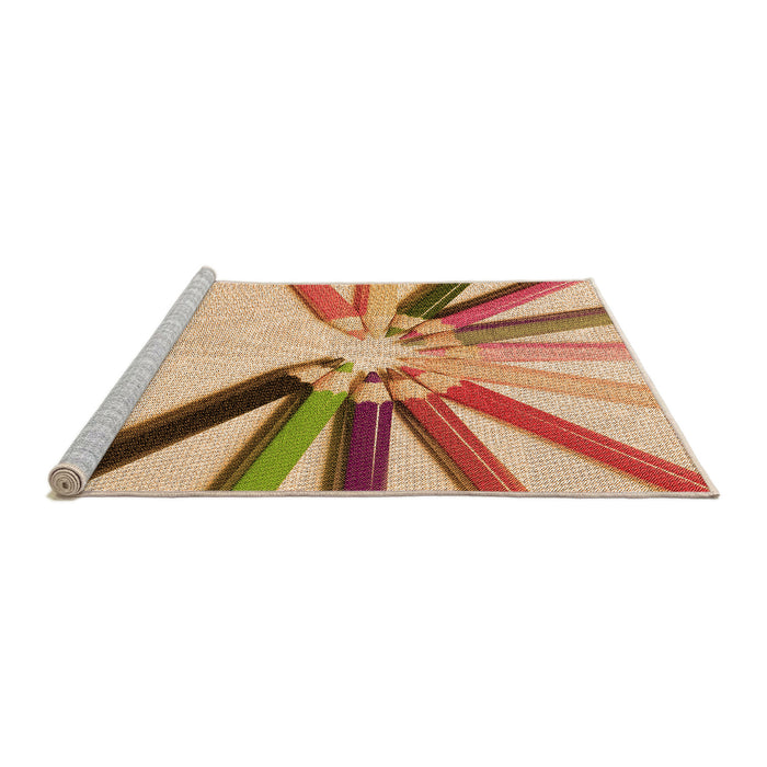 Sideview of Machine Washable Transitional Orange Rug, wshpat809org