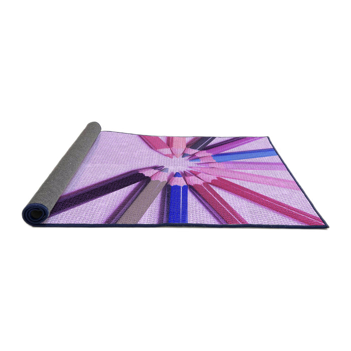 Thickness of Patterned Blossom Pink Rug, pat809pur