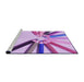 Sideview of Machine Washable Transitional Blossom Pink Rug, wshpat809pur