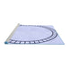 Sideview of Machine Washable Transitional Lavender Blue Rug, wshpat81blu