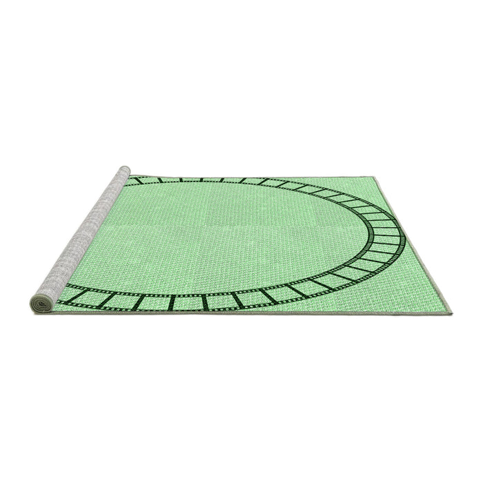 Sideview of Machine Washable Transitional Mint Green Rug, wshpat81grn