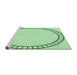 Sideview of Machine Washable Transitional Mint Green Rug, wshpat81grn