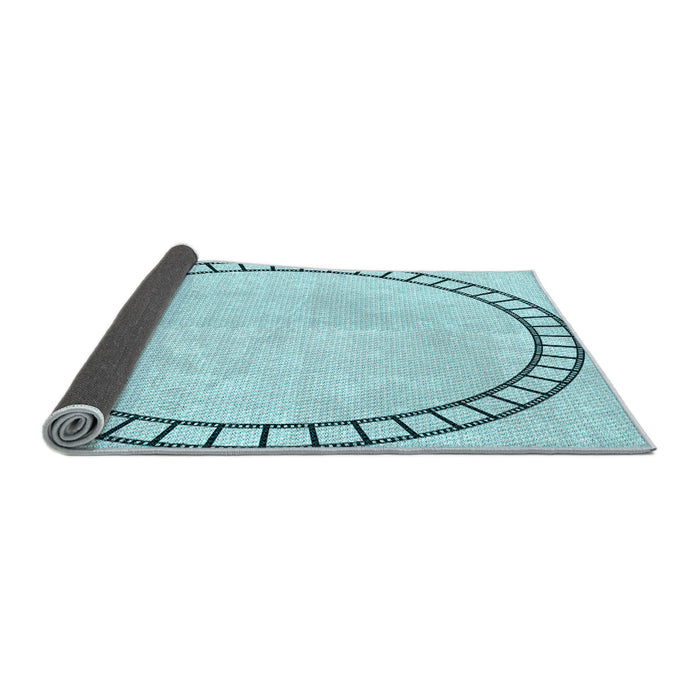 Thickness of Patterned Electric Blue Rug, pat81lblu