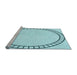 Sideview of Machine Washable Transitional Electric Blue Rug, wshpat81lblu