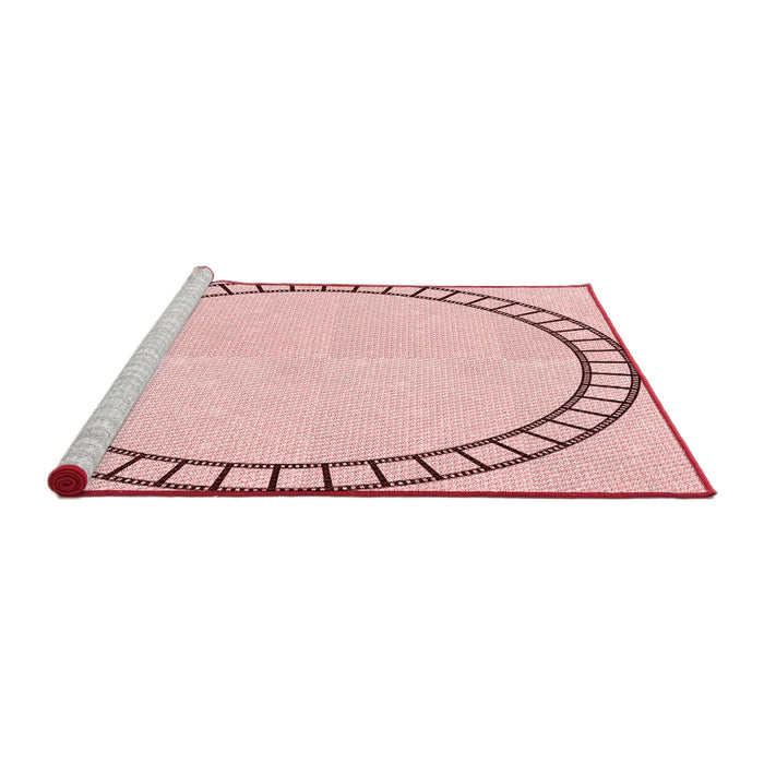 Sideview of Machine Washable Transitional Pink Rug, wshpat81rd
