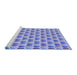 Sideview of Machine Washable Transitional Blue Rug, wshpat811blu