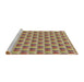 Sideview of Machine Washable Transitional Brown Red Rug, wshpat811brn