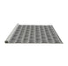 Sideview of Machine Washable Transitional Silver Gray Rug, wshpat811gry