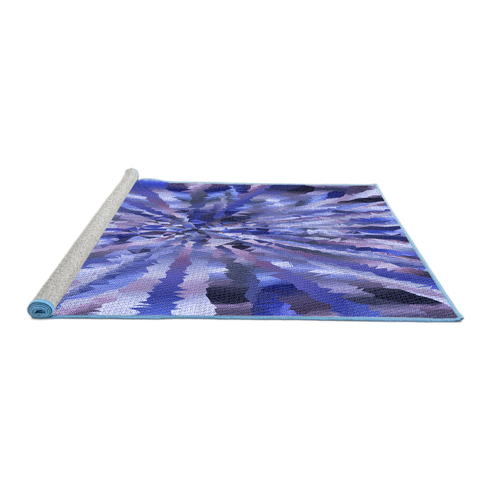 Sideview of Machine Washable Transitional Purple Mimosa Purple Rug, wshpat812blu