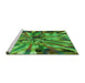 Sideview of Machine Washable Transitional Neon Green Rug, wshpat812grn