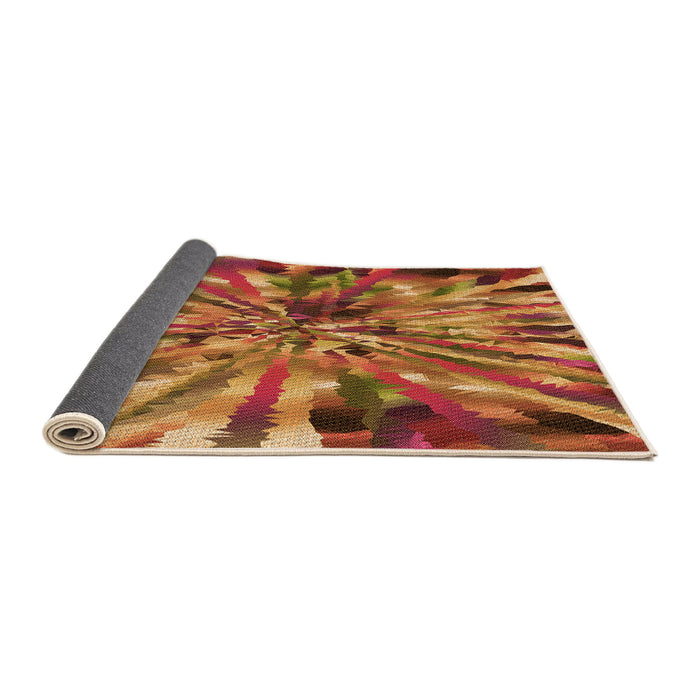 Thickness of Patterned Orange Rug, pat812org