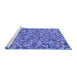 Sideview of Machine Washable Transitional Sky Blue Rug, wshpat813blu