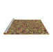 Sideview of Machine Washable Transitional Brown Red Rug, wshpat813brn