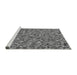 Sideview of Machine Washable Transitional Grey Gray Rug, wshpat813gry