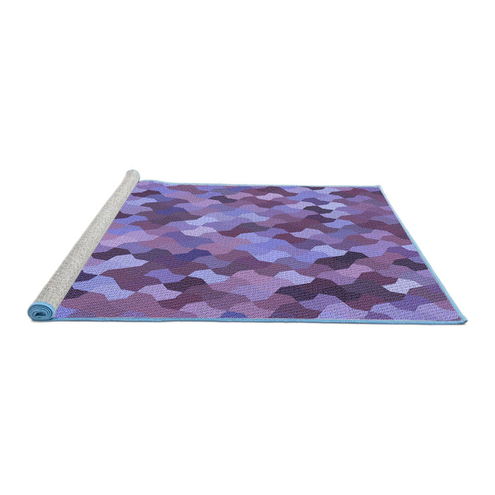 Sideview of Machine Washable Transitional Purple Mimosa Purple Rug, wshpat815blu