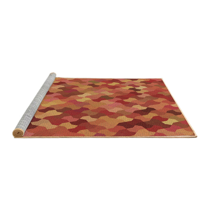 Sideview of Machine Washable Transitional Red Rug, wshpat815brn