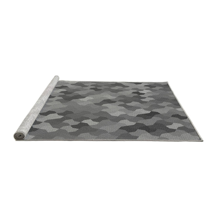Sideview of Machine Washable Transitional Carbon Gray Rug, wshpat815gry