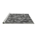 Sideview of Machine Washable Transitional Carbon Gray Rug, wshpat815gry