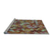 Sideview of Machine Washable Transitional Brown Rug, wshpat815lblu