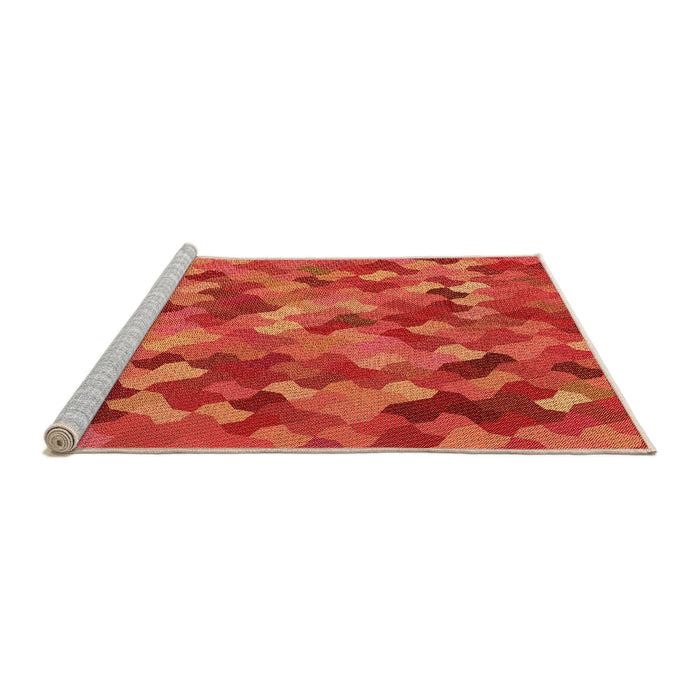 Sideview of Machine Washable Transitional Orange Red Orange Rug, wshpat815org