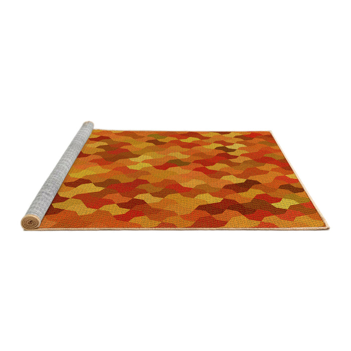 Sideview of Machine Washable Transitional Neon Orange Rug, wshpat815yw