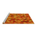 Sideview of Machine Washable Transitional Neon Orange Rug, wshpat815yw