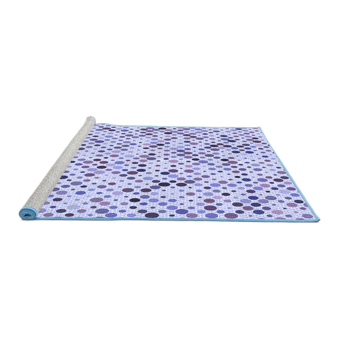 Sideview of Machine Washable Transitional Blue Rug, wshpat816blu