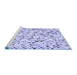 Sideview of Machine Washable Transitional Blue Rug, wshpat816blu