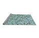 Sideview of Machine Washable Transitional Rat Gray Rug, wshpat816lblu