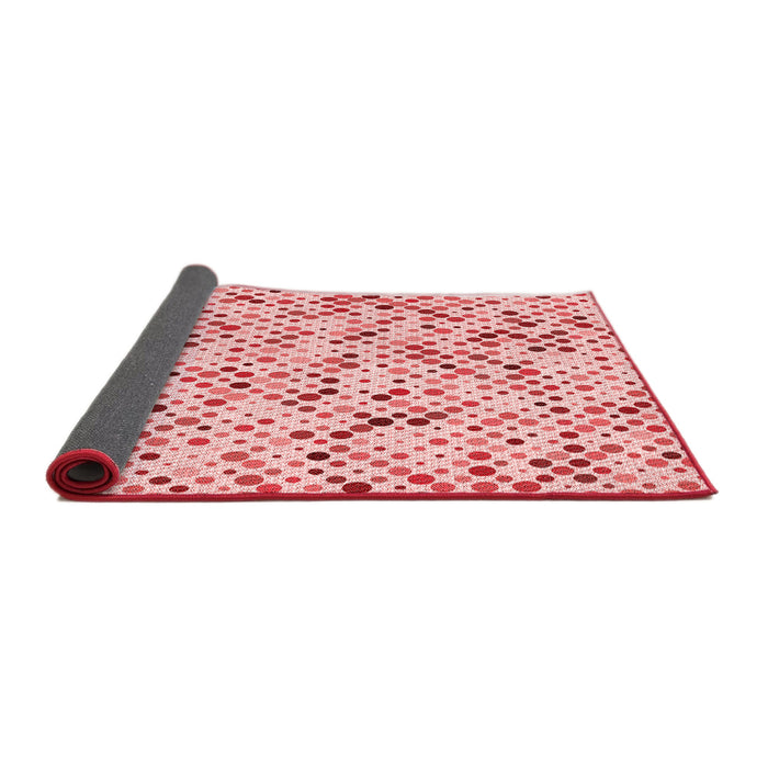 Thickness of Patterned Light Red Pink Rug, pat816rd
