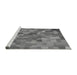 Sideview of Machine Washable Transitional Carbon Gray Rug, wshpat817gry