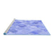 Sideview of Machine Washable Transitional Sky Blue Rug, wshpat818blu