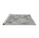 Sideview of Machine Washable Transitional Platinum Silver Gray Rug, wshpat818gry