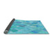 Thickness of Patterned Bright Turquoise Blue Rug, pat818lblu