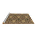 Sideview of Machine Washable Transitional Metallic Gold Rug, wshpat819brn