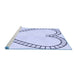 Sideview of Machine Washable Transitional Lavender Blue Rug, wshpat82blu