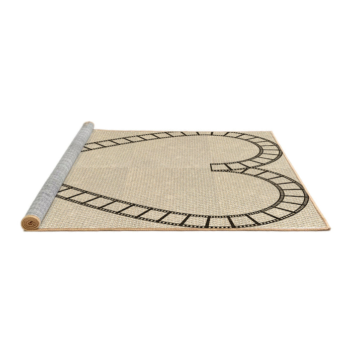 Sideview of Machine Washable Transitional Moccasin Beige Rug, wshpat82brn
