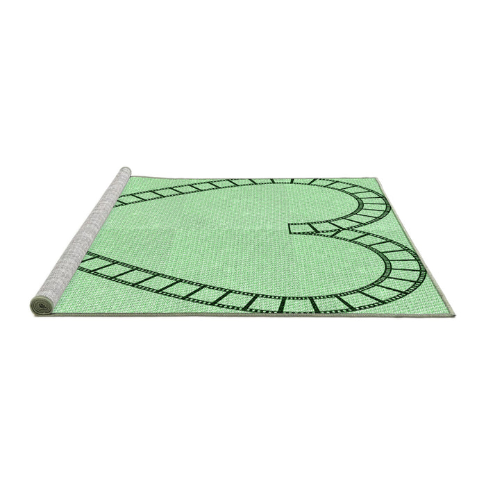 Sideview of Machine Washable Transitional Mint Green Rug, wshpat82grn