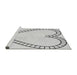 Sideview of Machine Washable Transitional Platinum Gray Rug, wshpat82gry