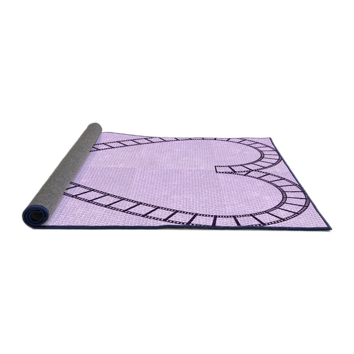 Thickness of Patterned Orchid Purple Rug, pat82pur