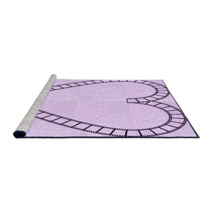 Sideview of Machine Washable Transitional Orchid Purple Rug, wshpat82pur