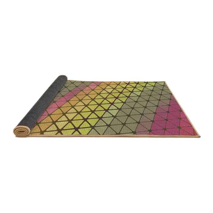 Thickness of Patterned Metallic Gold Rug, pat820brn