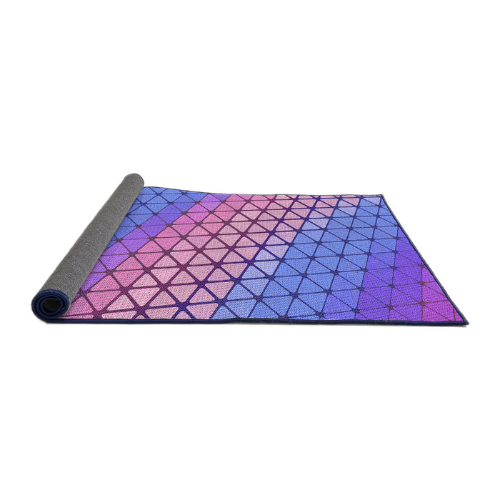 Thickness of Patterned Blue Violet Purple Rug, pat820pur