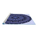 Sideview of Machine Washable Transitional Purple Mimosa Purple Rug, wshpat821blu