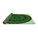 Thickness of Patterned Dark Forest Green Rug, pat821grn